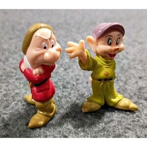 Disney's  Dwarfs  Dopey & Grumpy  Miniatures Cake Toppers